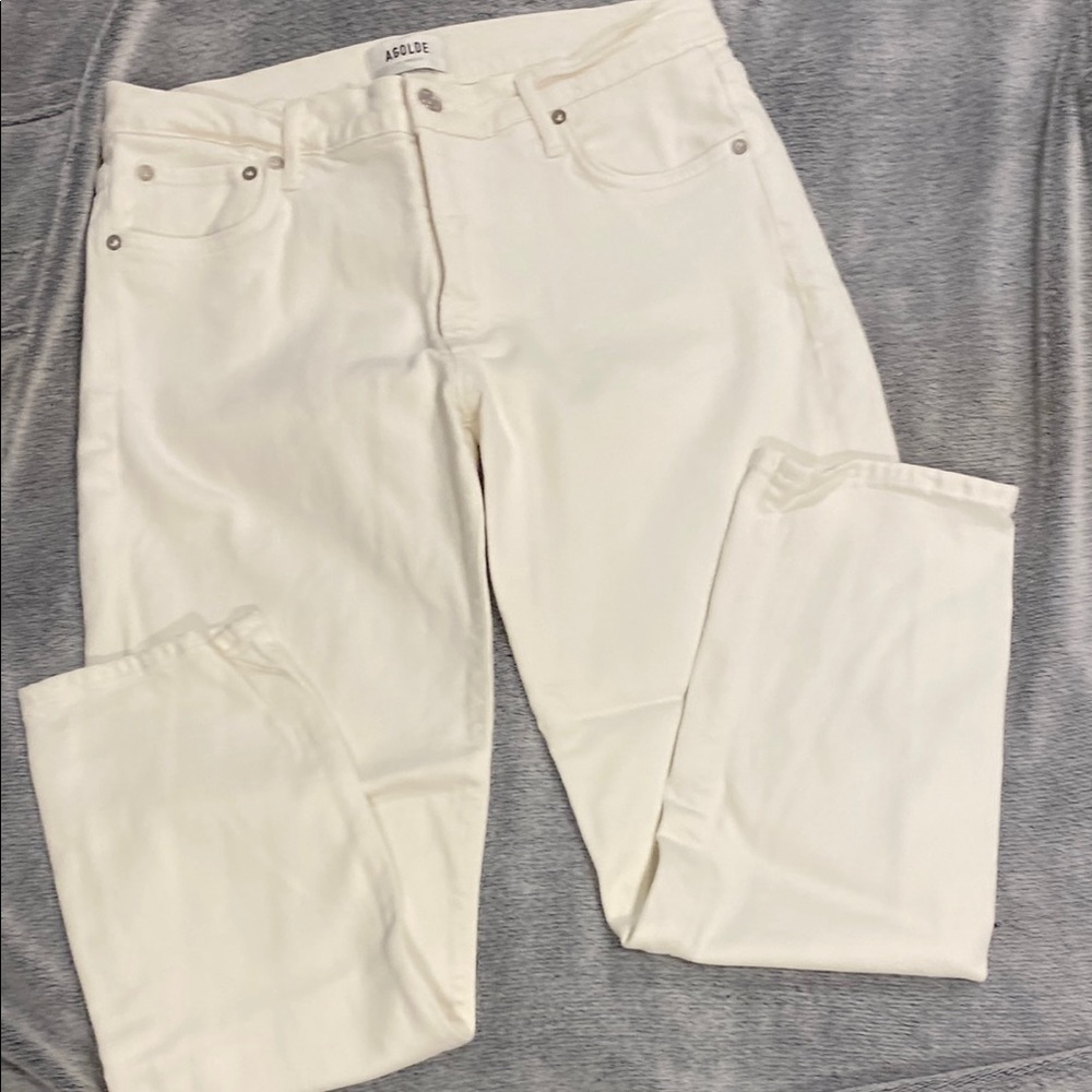 Agolde Toni Cream Skinny Jeans Sleek Silhouette